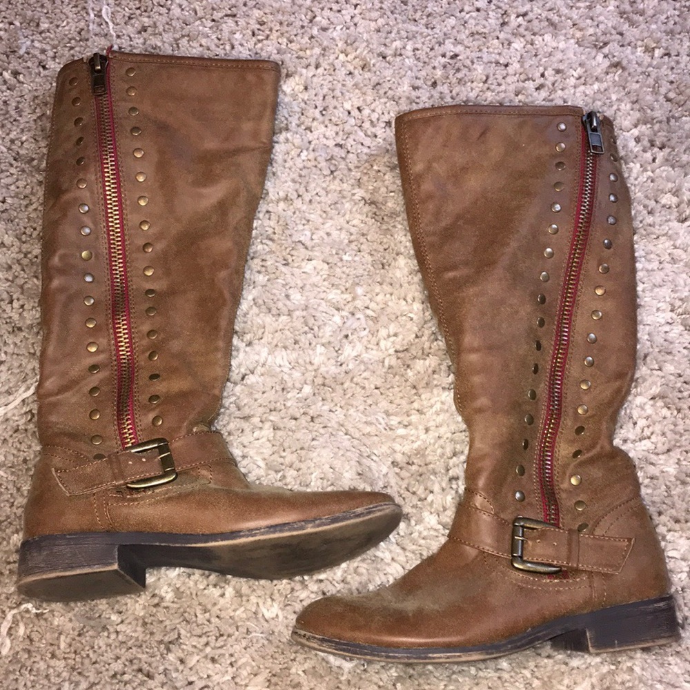 Brown high boots